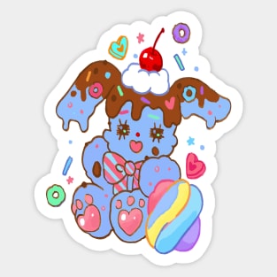 cute sweet fluffy baby bunny Sticker